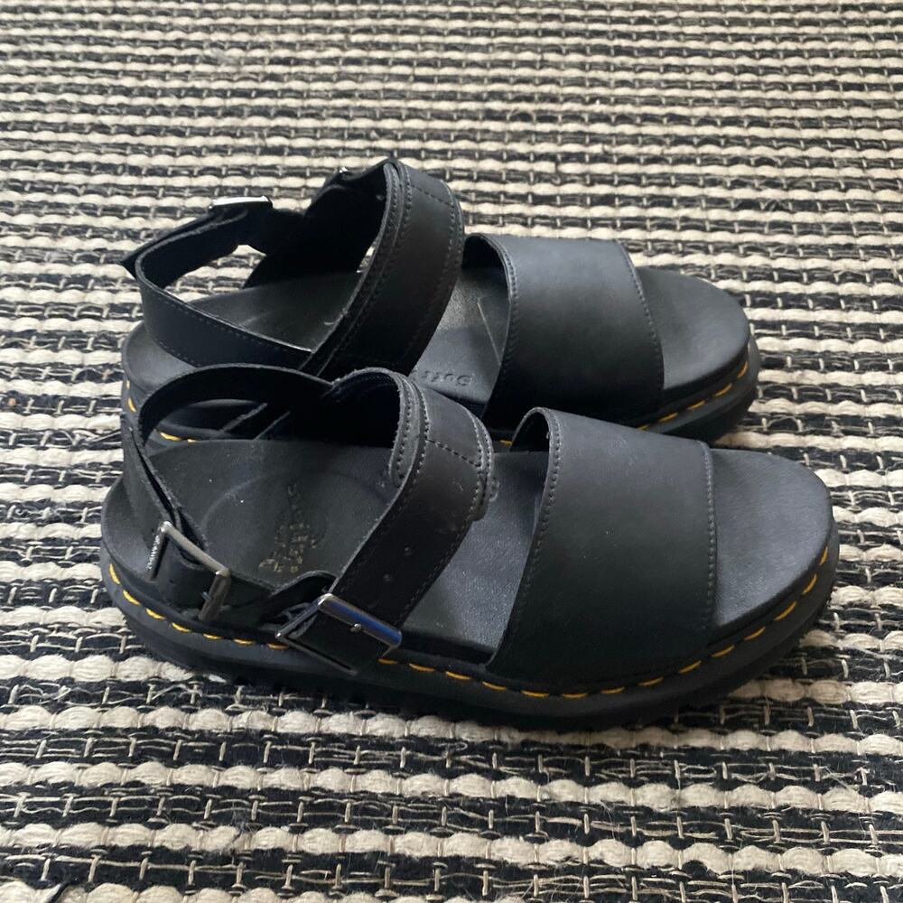 🌿Dr. Martens Voss II Womens Black Leather Strappy Sandals 9L